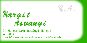 margit asvanyi business card